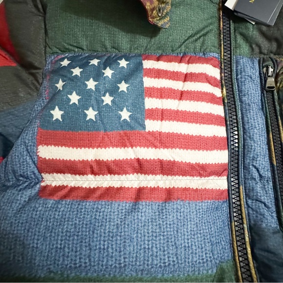 Polo Ralph Lauren Water Repellent Quilted Americana Flag Patchwork Down Jacket😳 - Picture 8 of 16